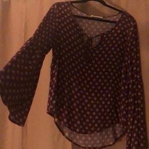 Blouse with bell sleeves